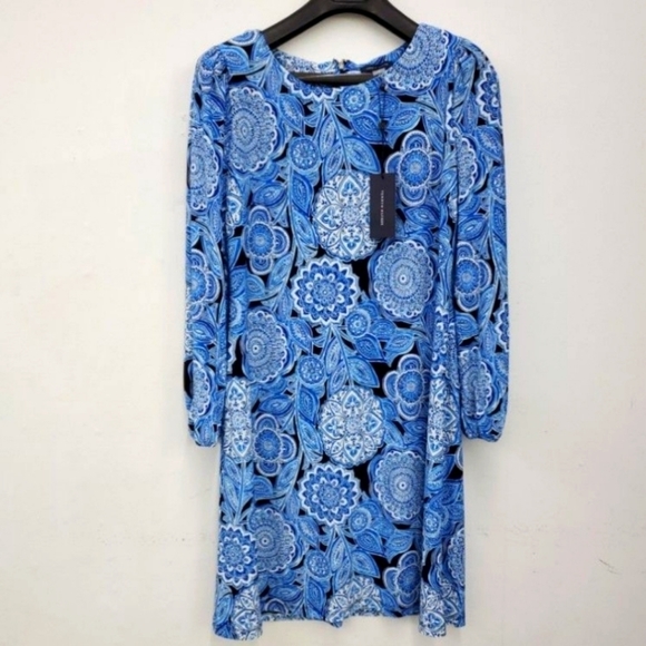 Tommy Hilfiger Dresses & Skirts - NEW Tommy Hilfiger 3/4 SLV Jersey floral print dress 12 US in Blue and White